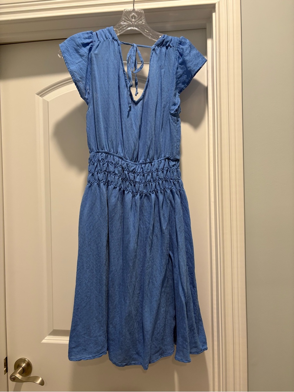 Blue Ruffle Sleeve Dress - Picture 5 of 6